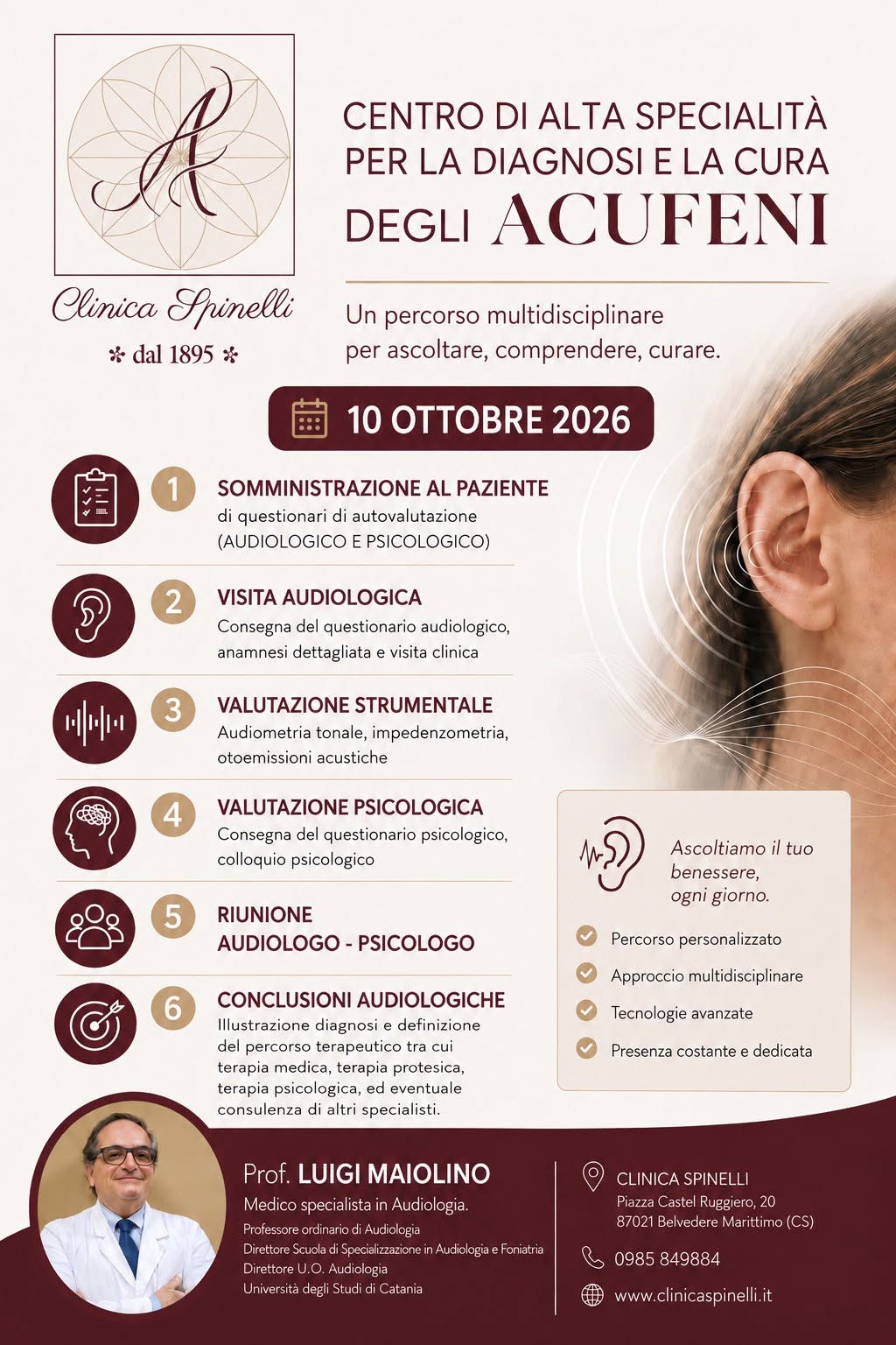 Centro di Alta Specialità per la Diagnosi e la Cura degli Acufeni con il Prof. Luigi Maiolino