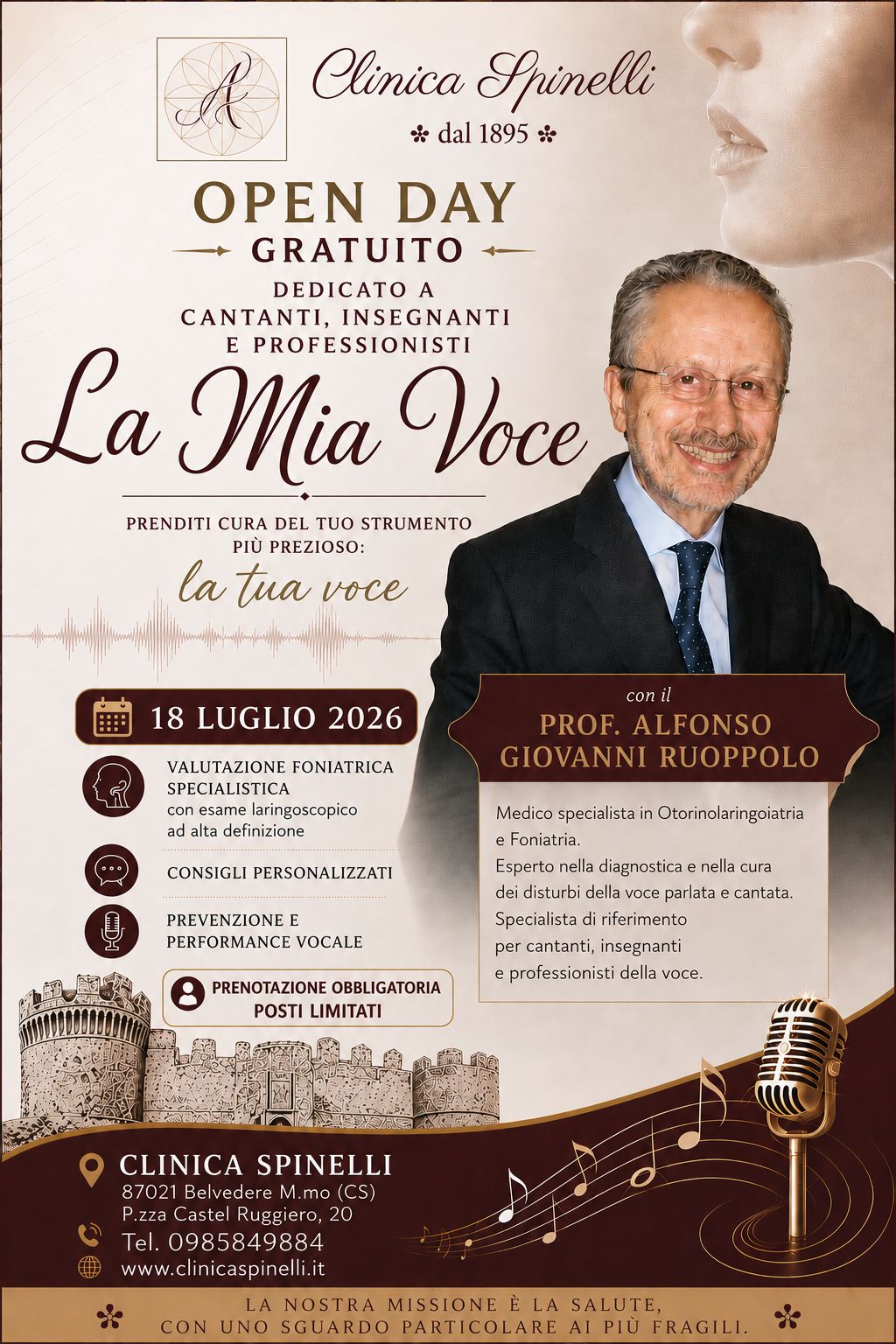 Open Day Gratuito: "La Mia Voce" con il Prof. Alfonso Giovanni Ruoppolo