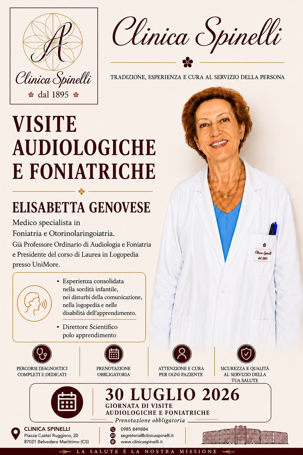 Visite Specialistiche Audiologiche e Foniatriche con la Prof.ssa Elisabetta Genovese