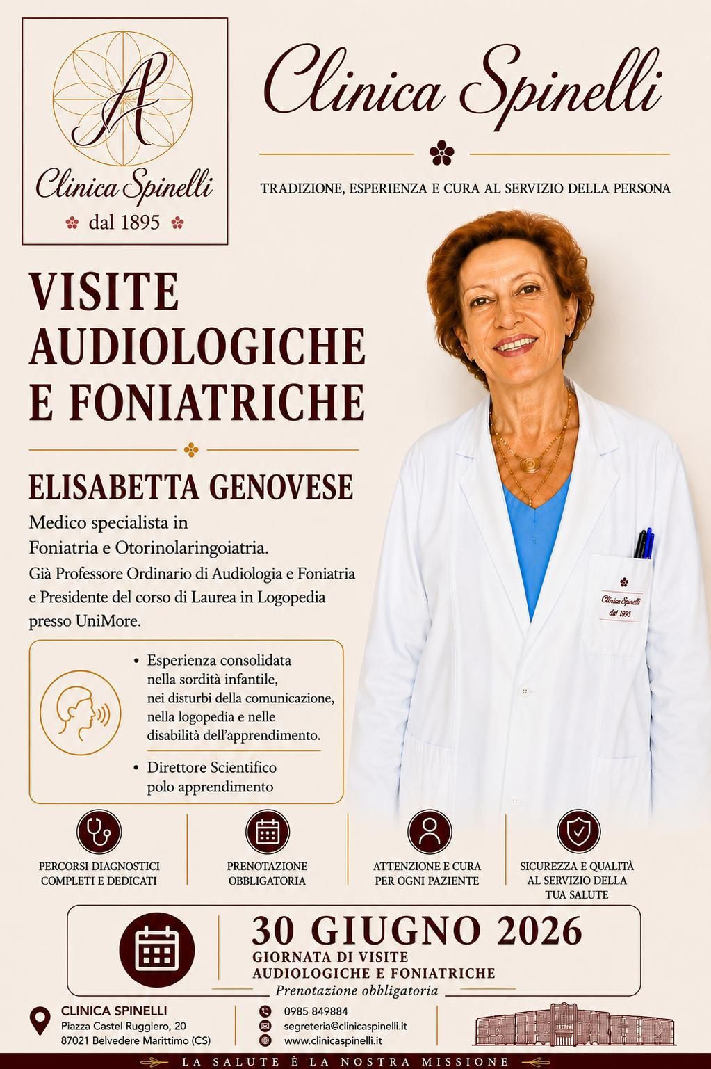 Visite Specialistiche Audiologiche e Foniatriche con la Prof.ssa Elisabetta Genovese
