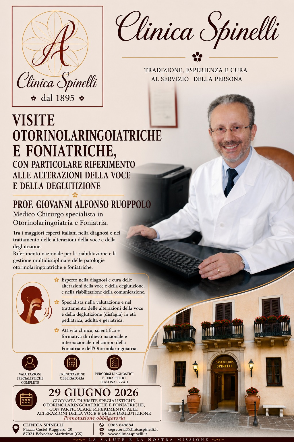 Visite Specialistiche Otorinolaringoiatriche e Foniatriche con il Prof. Giovanni Alfonso Ruoppolo